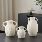 Decorative Ceramic Vase with Artistic Ribbed Pattern | Kelmera