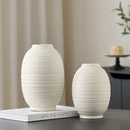 Decorative Ceramic Vase with Artistic Ribbed Pattern | Kelmera