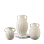 Decorative Ceramic Vase with Artistic Ribbed Pattern | Kelmera