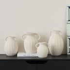 Decorative Ceramic Vase with Artistic Ribbed Pattern | Kelmera