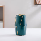 Decorative Ceramic Vase with Golden Accents | Kelmera