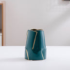Decorative Ceramic Vase with Golden Accents | Kelmera