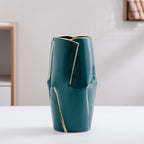 Decorative Ceramic Vase with Golden Accents | Kelmera