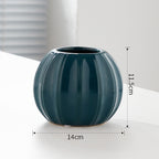 Decorative Ceramic Vase with Modern Ribbed Design | Kelmera