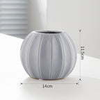 Decorative Ceramic Vase with Modern Ribbed Design | Kelmera
