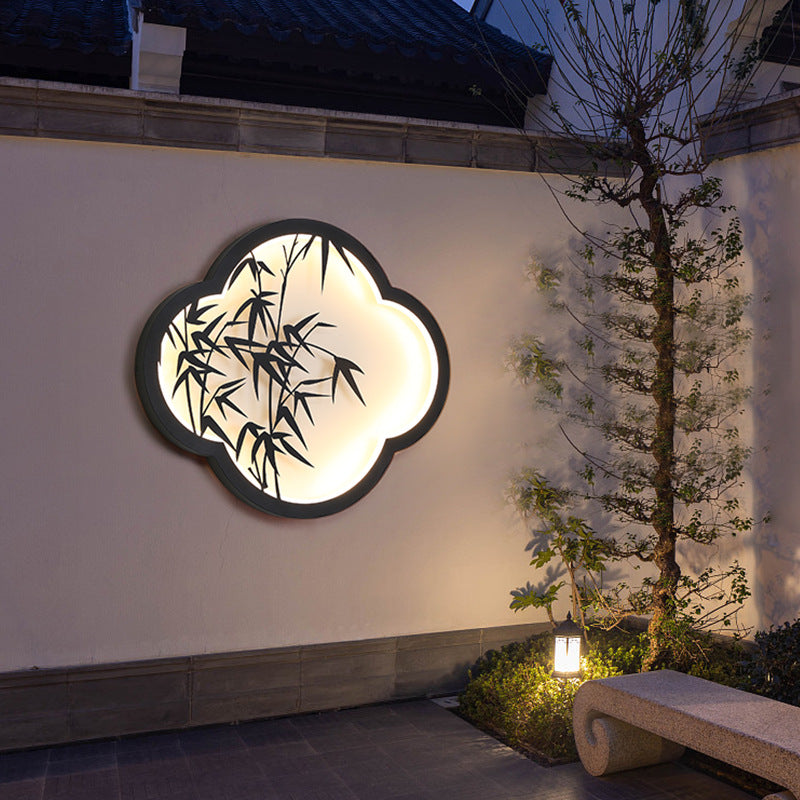 Decorative Cloud-Shaped LED Wall Lamp with Bamboo Silhouette | Kelmera