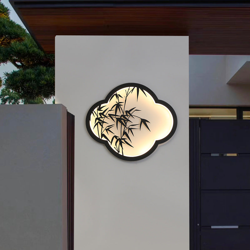 Decorative Cloud-Shaped LED Wall Lamp with Bamboo Silhouette | Kelmera
