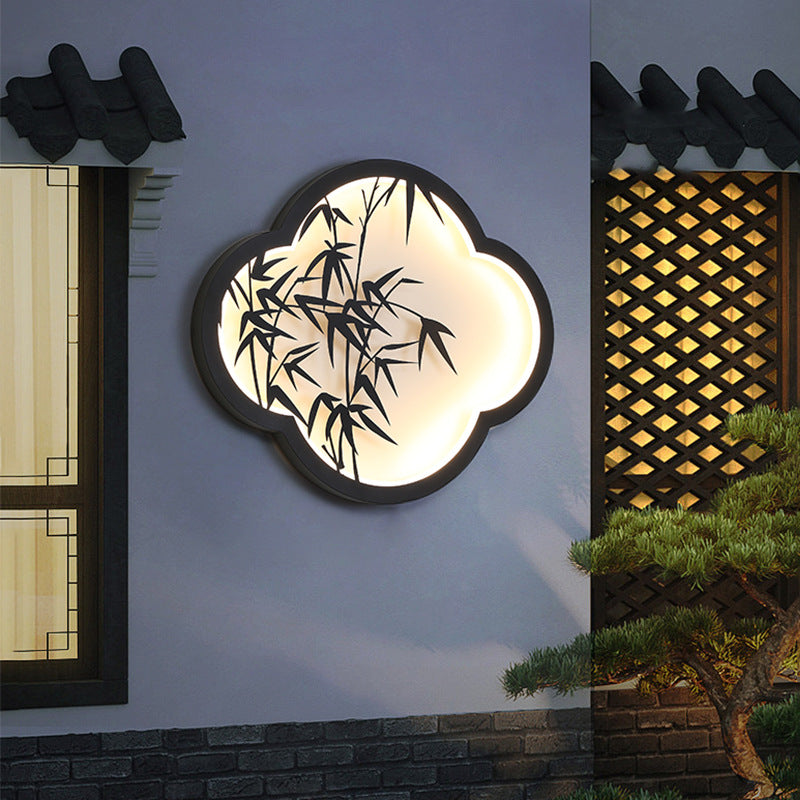 Decorative Cloud-Shaped LED Wall Lamp with Bamboo Silhouette | Kelmera