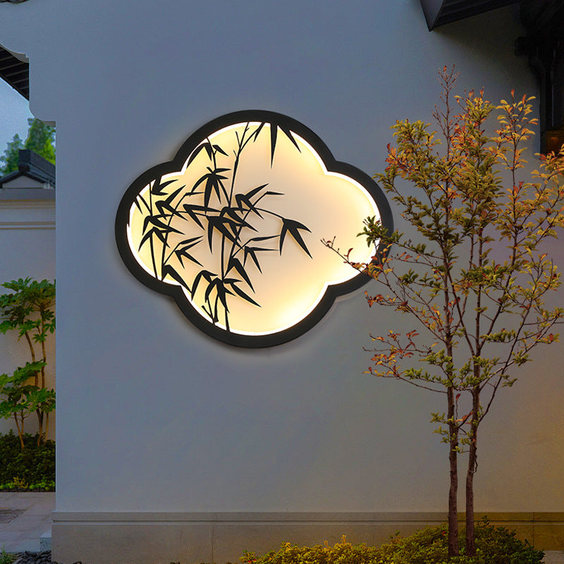 Decorative Cloud-Shaped LED Wall Lamp with Bamboo Silhouette | Kelmera