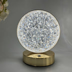 Decorative Crystal-Textured Oval LED Table Lamp with Dimmable Touch Base | Kelmera