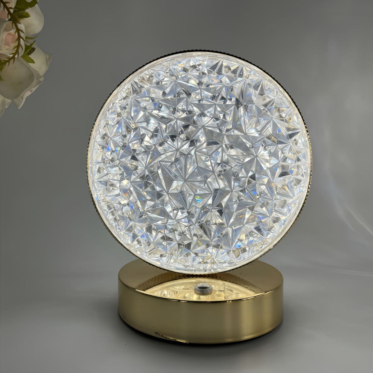 Decorative Crystal-Textured Oval LED Table Lamp with Dimmable Touch Base | Kelmera