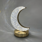 Decorative Crystal-Textured Oval LED Table Lamp with Dimmable Touch Base | Kelmera