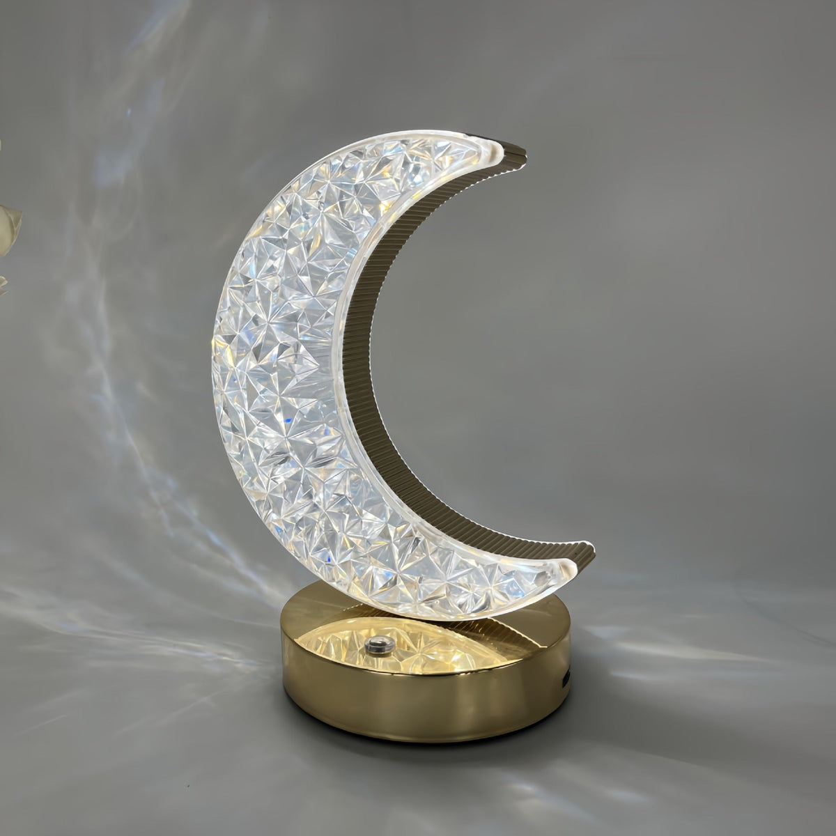 Decorative Crystal-Textured Oval LED Table Lamp with Dimmable Touch Base | Kelmera