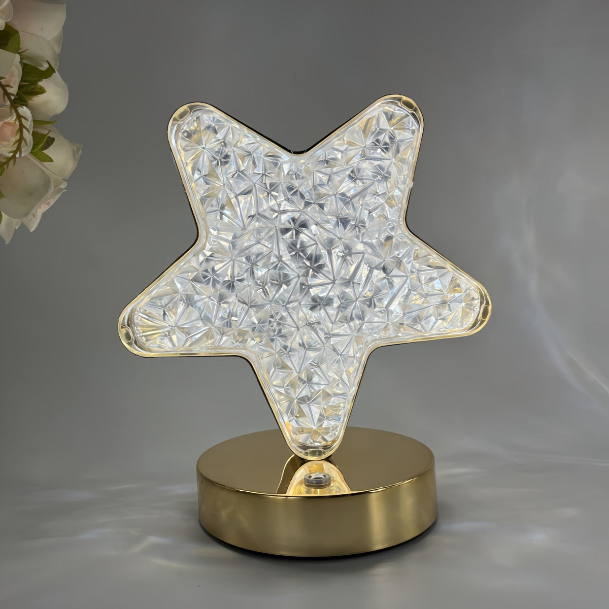 Decorative Crystal-Textured Oval LED Table Lamp with Dimmable Touch Base | Kelmera