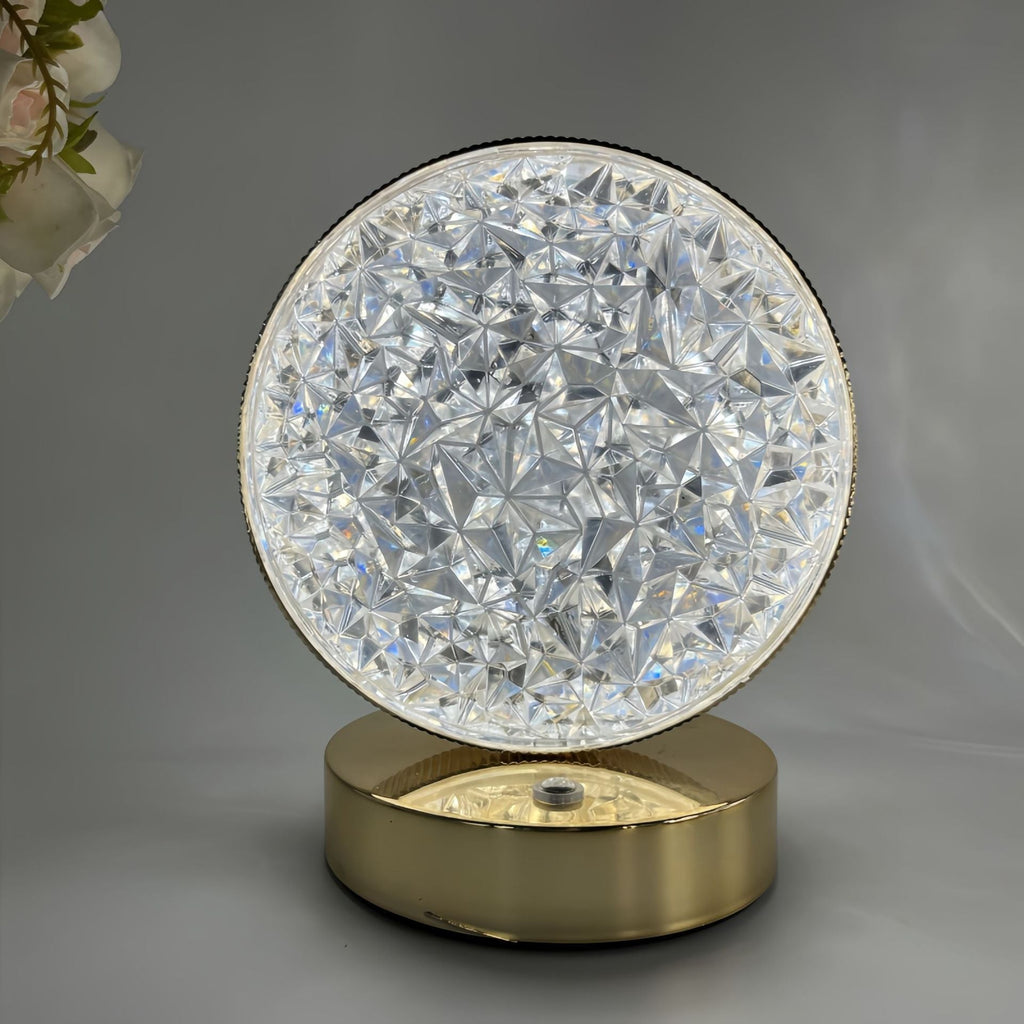 Decorative Crystal-Textured Oval LED Table Lamp with Dimmable Touch Base | Kelmera