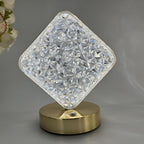 Decorative Crystal-Textured Oval LED Table Lamp with Dimmable Touch Base | Kelmera