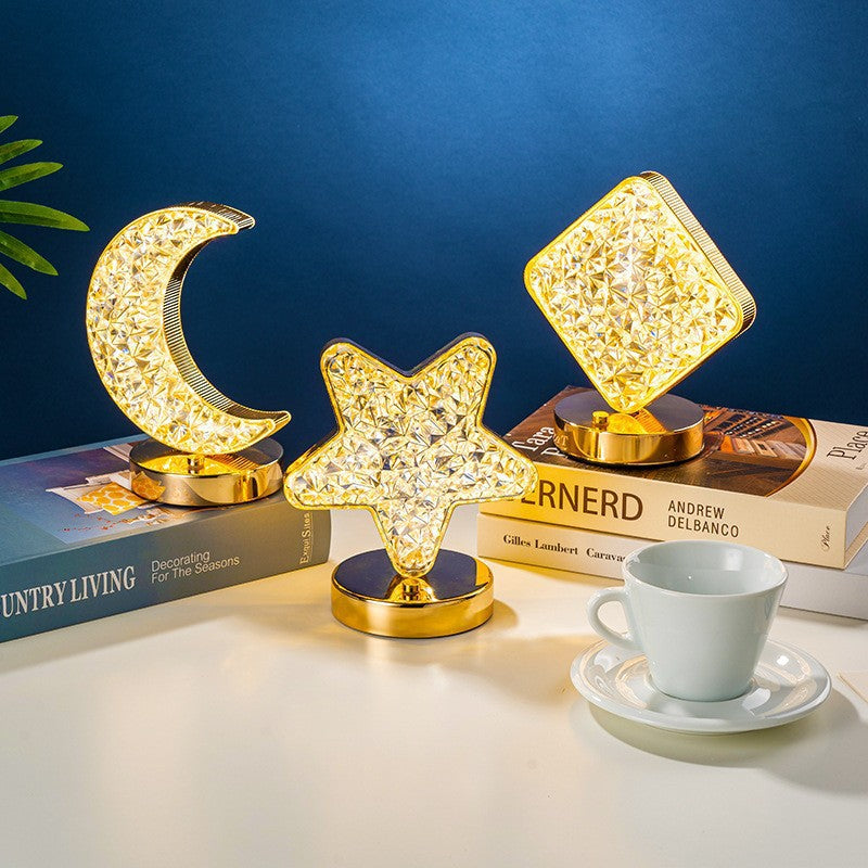 Decorative Crystal-Textured Oval LED Table Lamp with Dimmable Touch Base | Kelmera