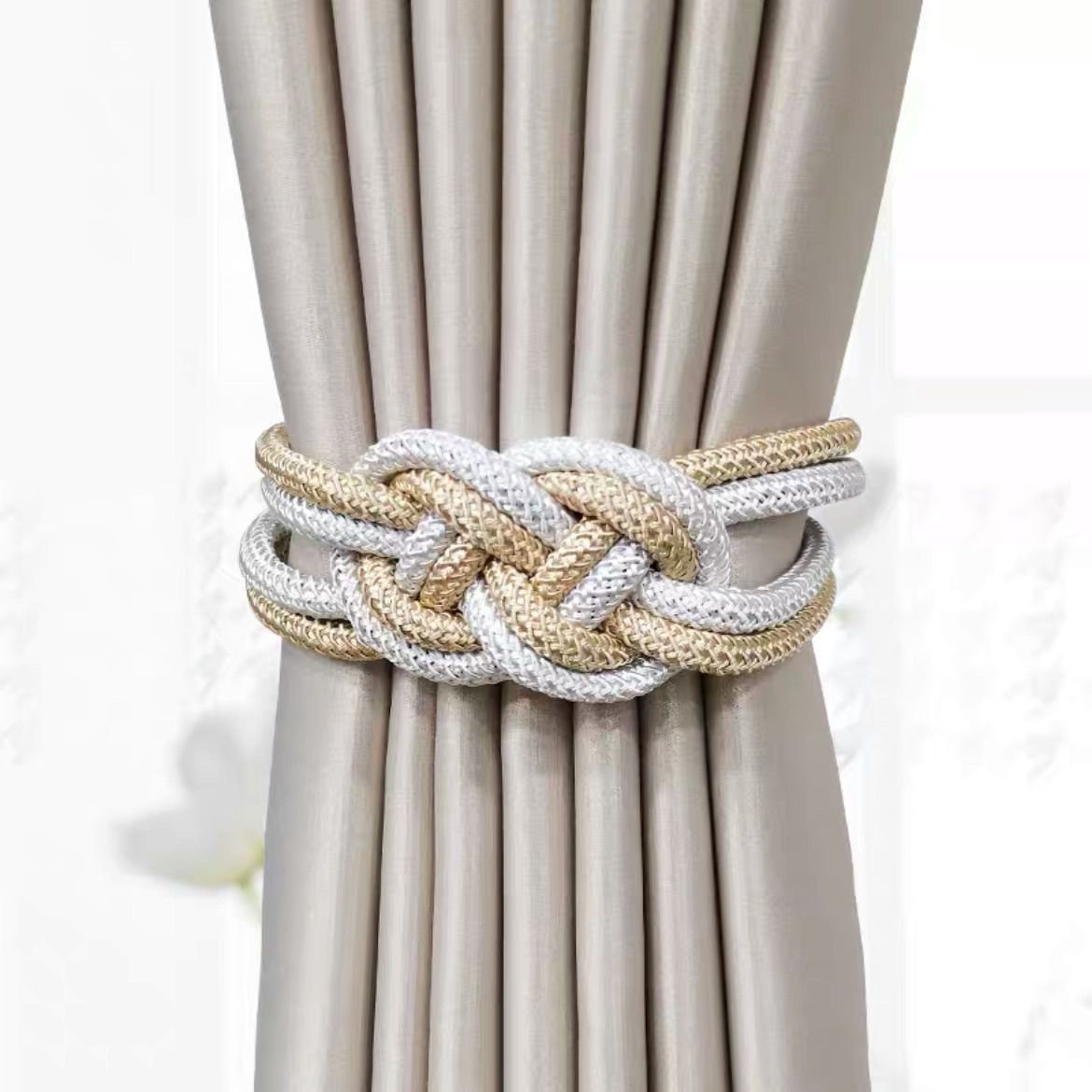 Decorative Curtain Tieback with Braided Design | Kelmera