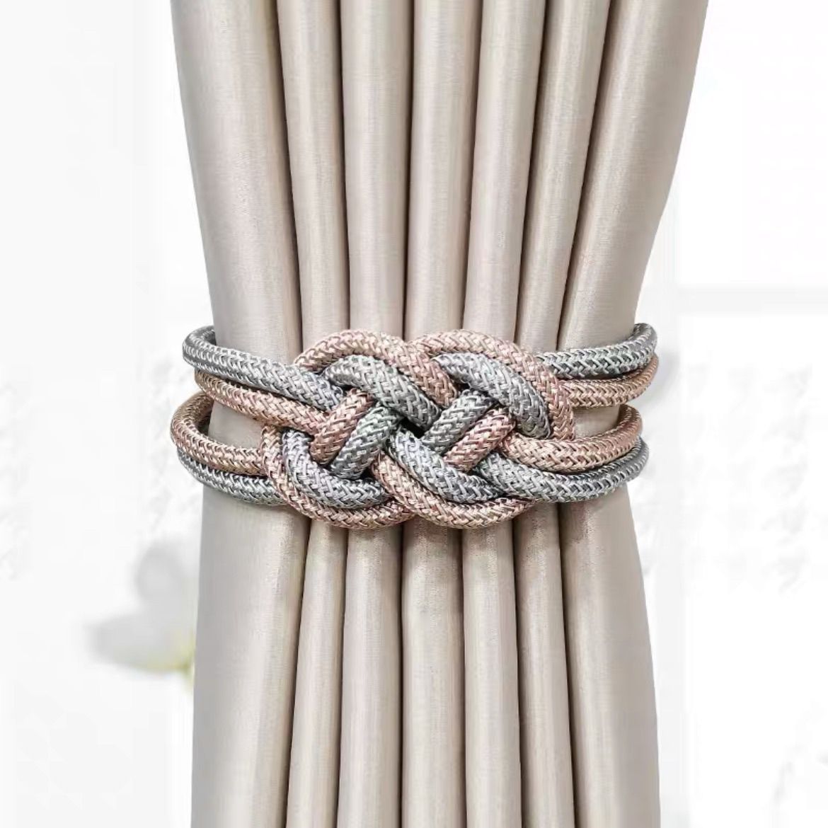 Decorative Curtain Tieback with Braided Design | Kelmera