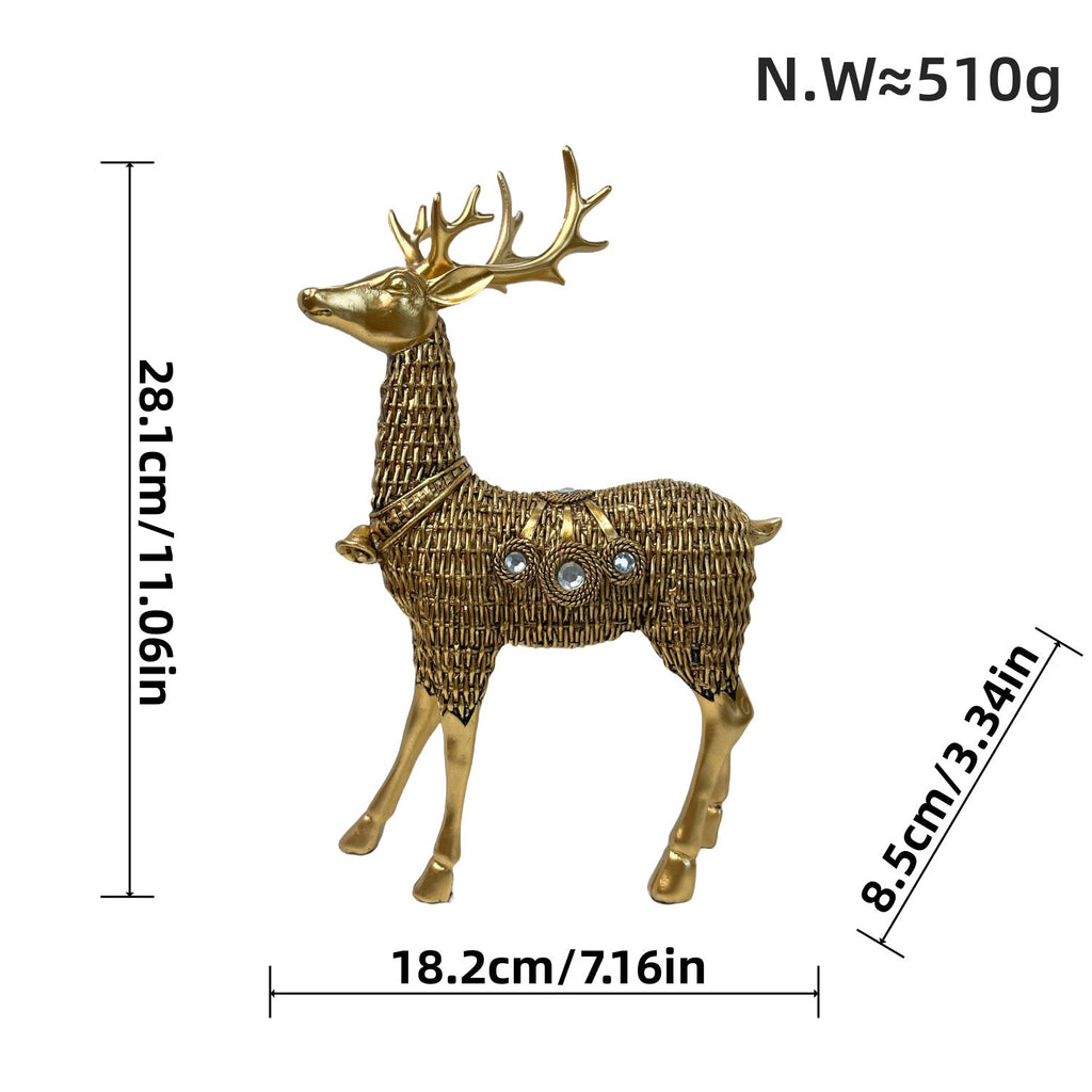 Decorative Deer Figurine with Glitter Details | Kelmera
