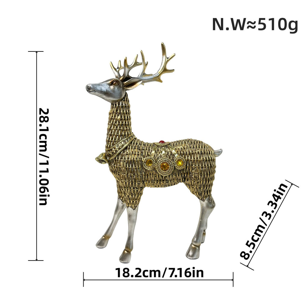 Decorative Deer Figurine with Glitter Details | Kelmera