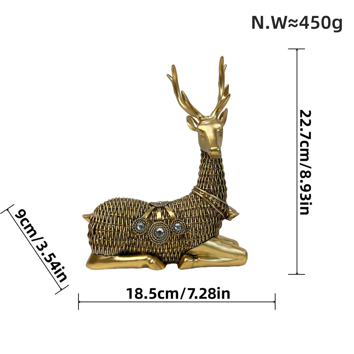 Decorative Deer Figurine with Glitter Details | Kelmera