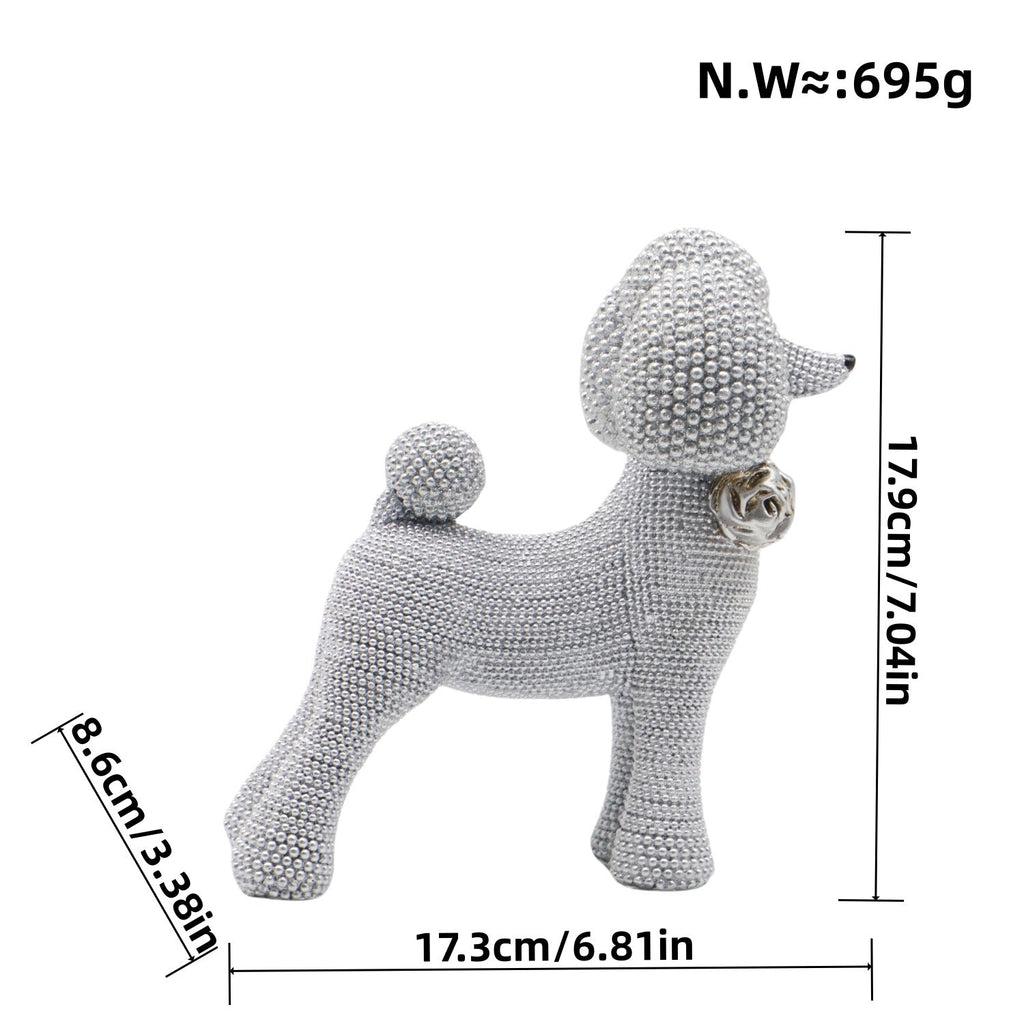 Decorative Dog Sculpture Silver Black | Kelmera
