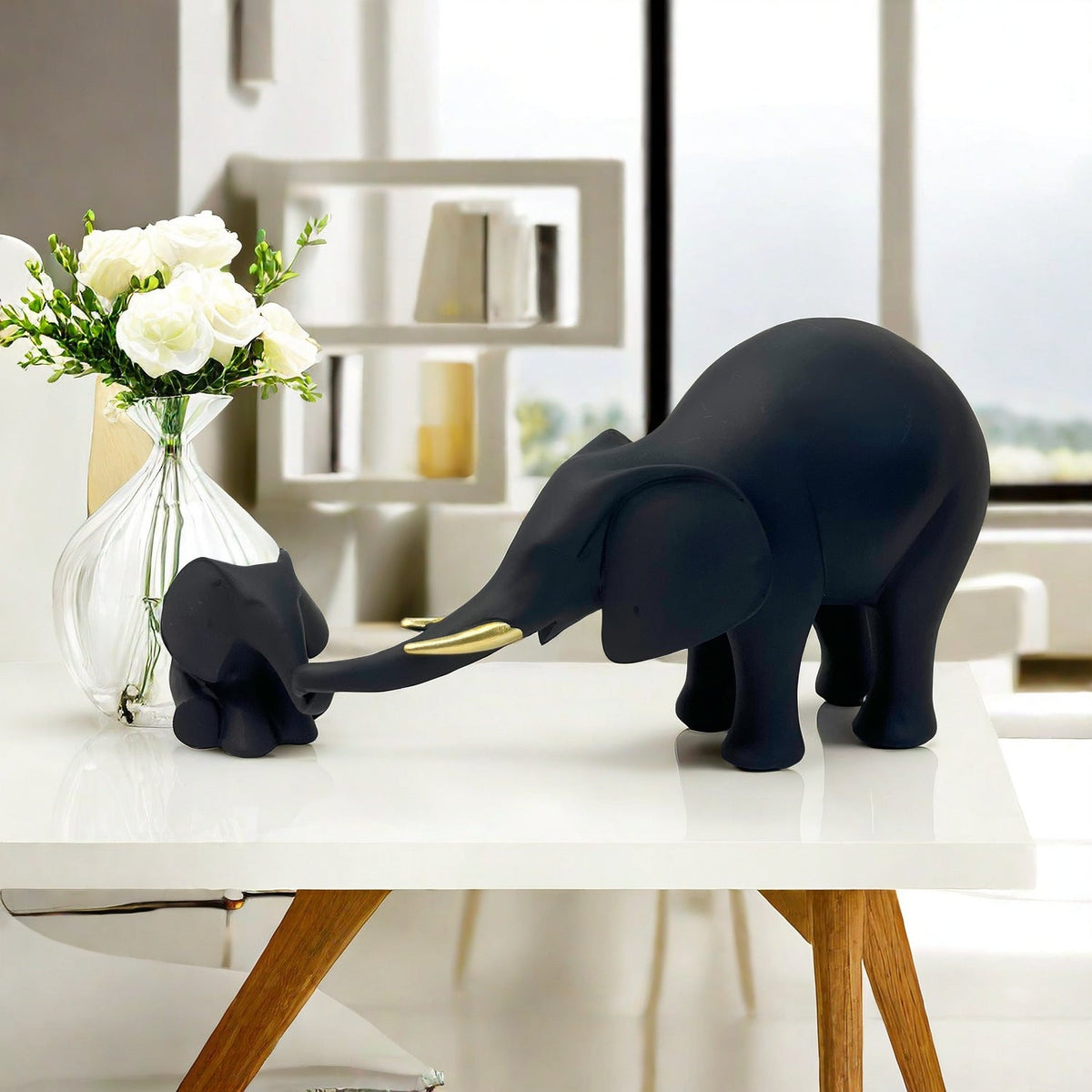 Decorative Elephant Family Sculpture | Kelmera