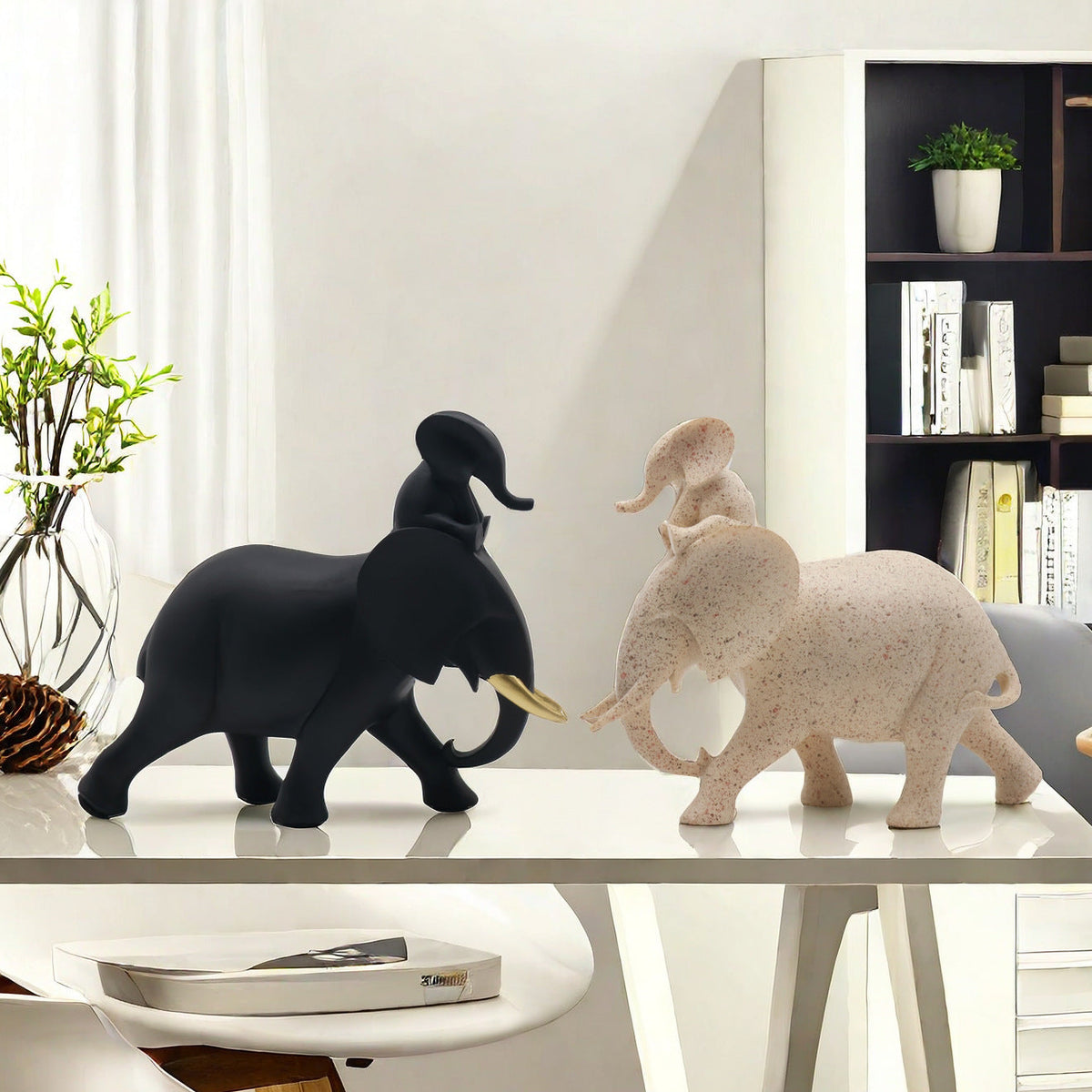 Decorative Elephant Family Sculpture | Kelmera