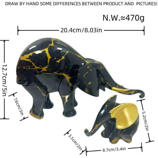 Decorative Elephant Figurine Soft Textile Ceramic | Kelmera