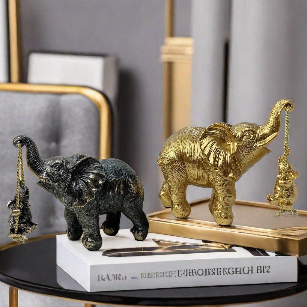 Decorative Elephant Figurine with Child | Kelmera