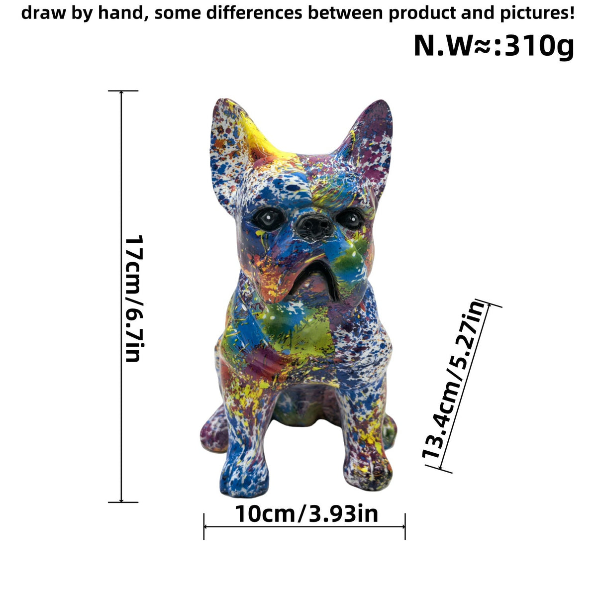 Decorative Figure of a French Bulldog Ceramic Handcrafted | Kelmera