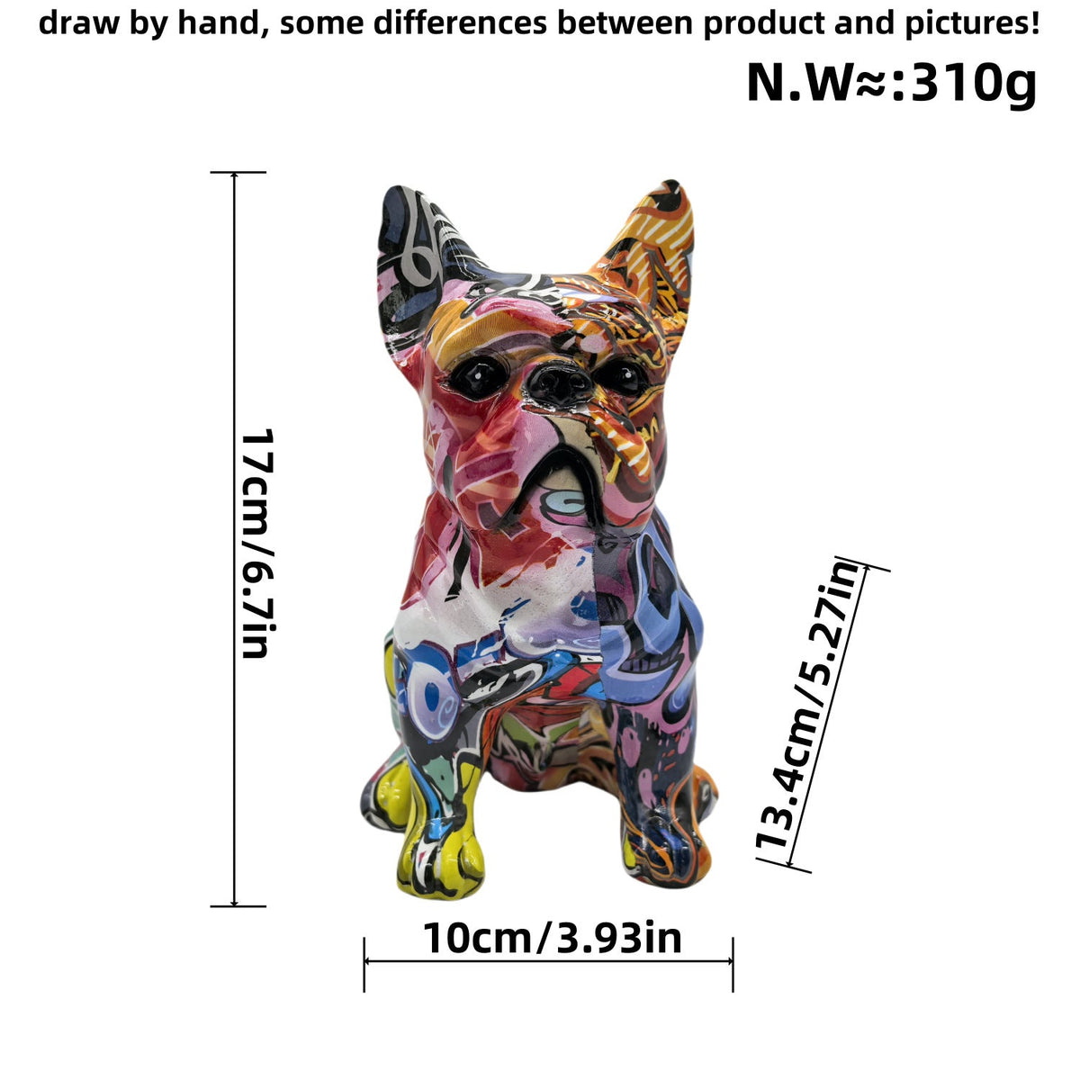 Decorative Figure of a French Bulldog Ceramic Handcrafted | Kelmera