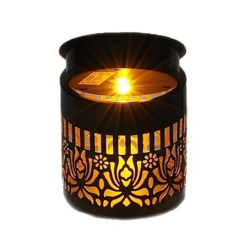 Decorative Filigree Metal Tealight Lantern with Reflective Inner Lining | Kelmera