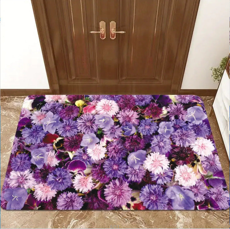 Decorative Floral Area Mat Non Slip | Kelmera