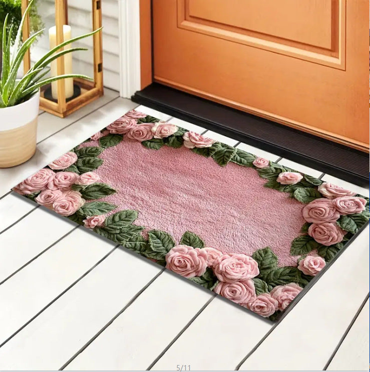 Decorative Floral Area Mat Non Slip | Kelmera