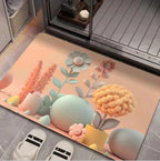 Decorative Floral Area Mat Non Slip | Kelmera