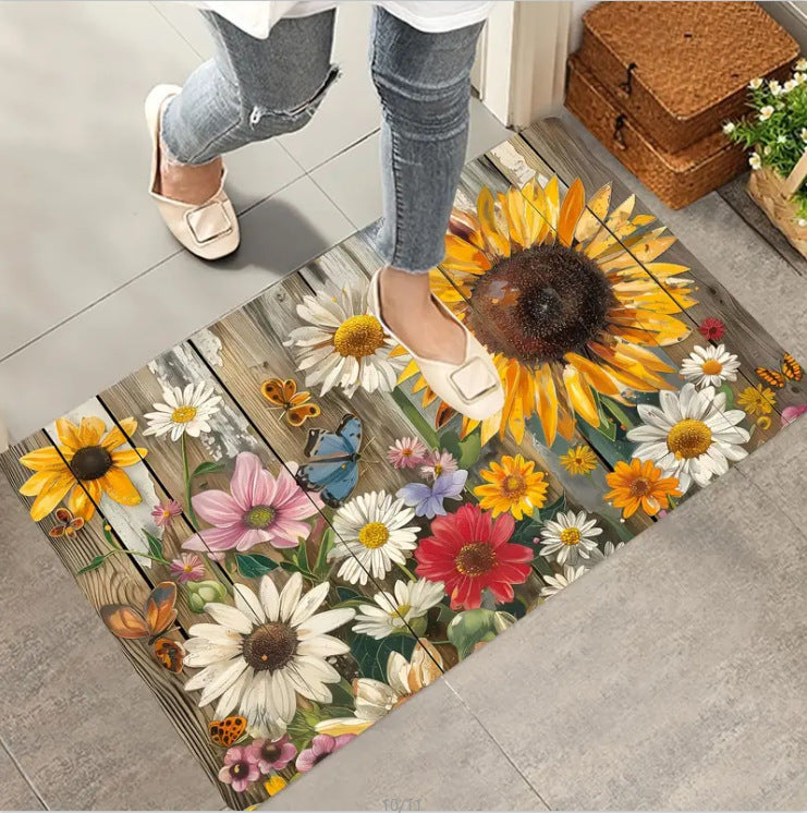 Decorative Floral Area Mat Non Slip | Kelmera