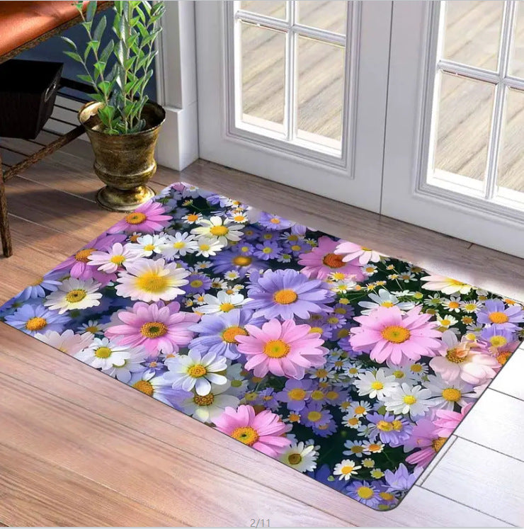 Decorative Floral Area Mat Non Slip | Kelmera