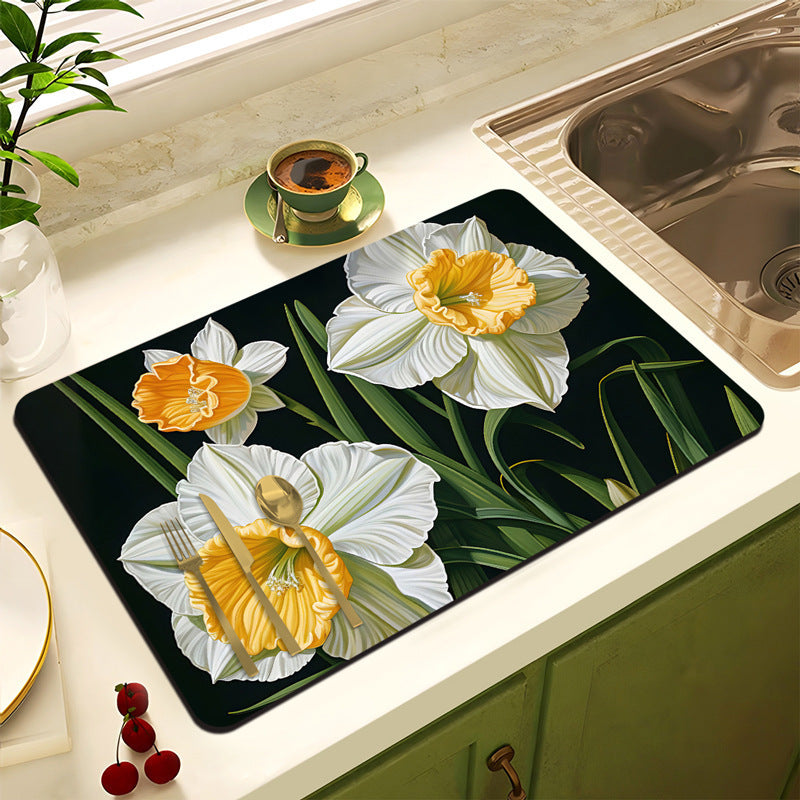 Decorative Floral Kitchen Mat | Kelmera