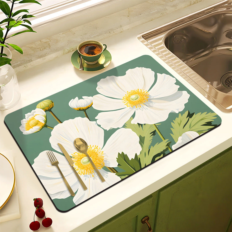Decorative Floral Kitchen Mat | Kelmera