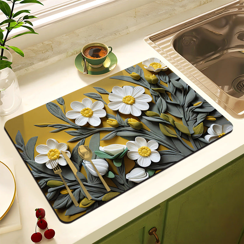Decorative Floral Kitchen Mat | Kelmera