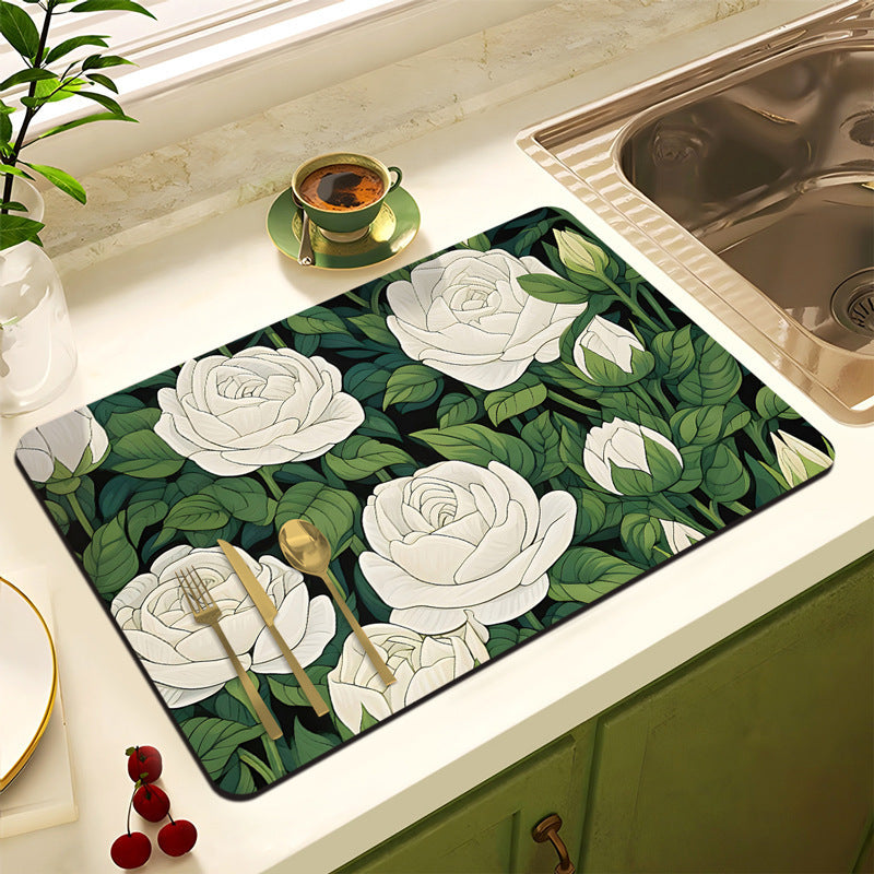 Decorative Floral Kitchen Mat | Kelmera