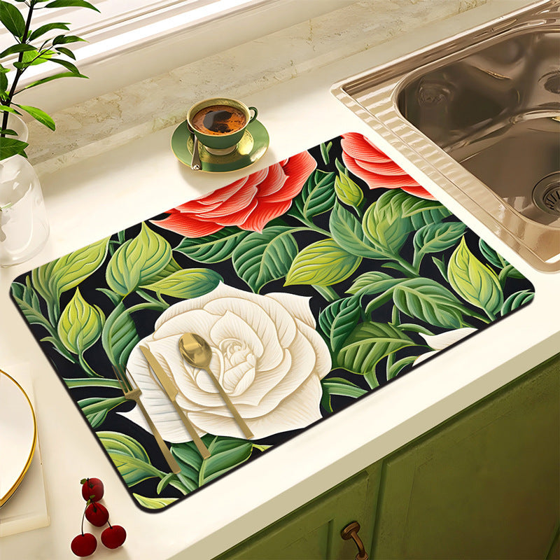Decorative Floral Kitchen Mat | Kelmera