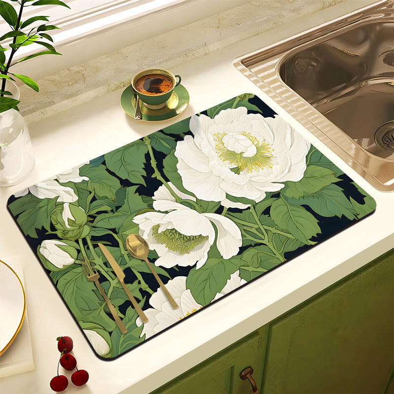 Decorative Floral Kitchen Mat | Kelmera