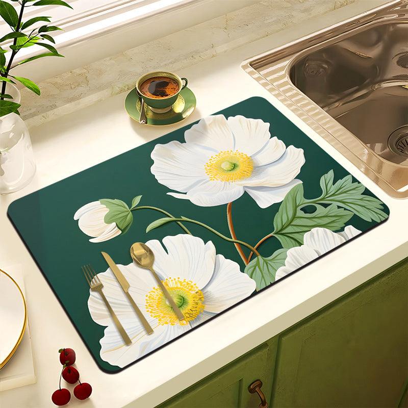 Decorative Floral Kitchen Mat | Kelmera