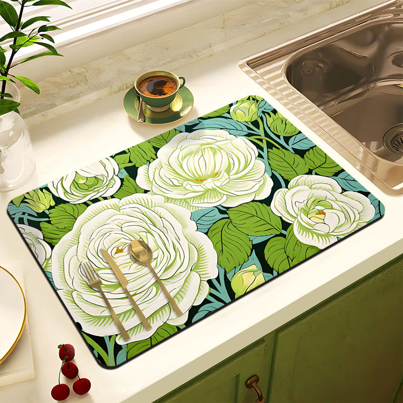 Decorative Floral Kitchen Mat | Kelmera