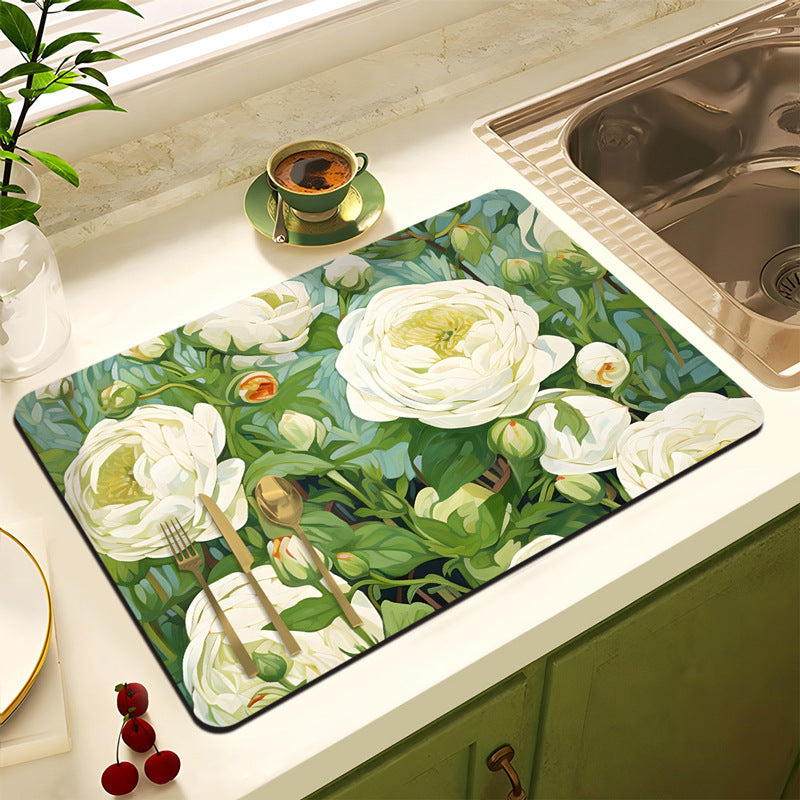 Decorative Floral Kitchen Mat | Kelmera