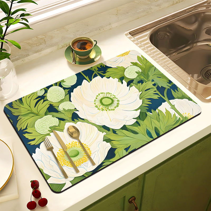 Decorative Floral Kitchen Mat | Kelmera