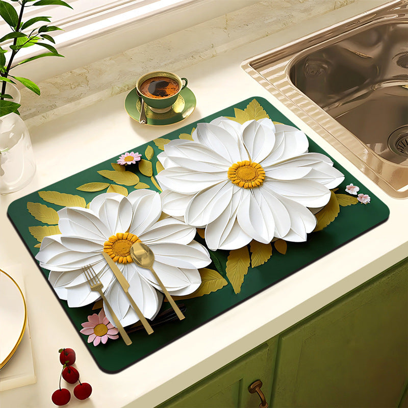 Decorative Floral Kitchen Mat | Kelmera